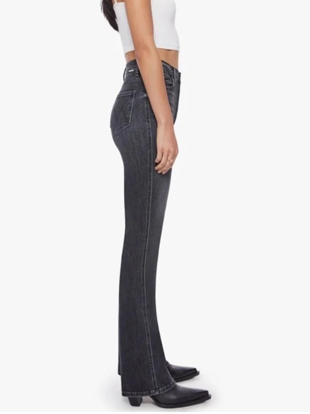 MOTHER High Waisted Smokin Double Heel Jeans in Smoking Section SZ 25 EUC - Picture 2 of 9